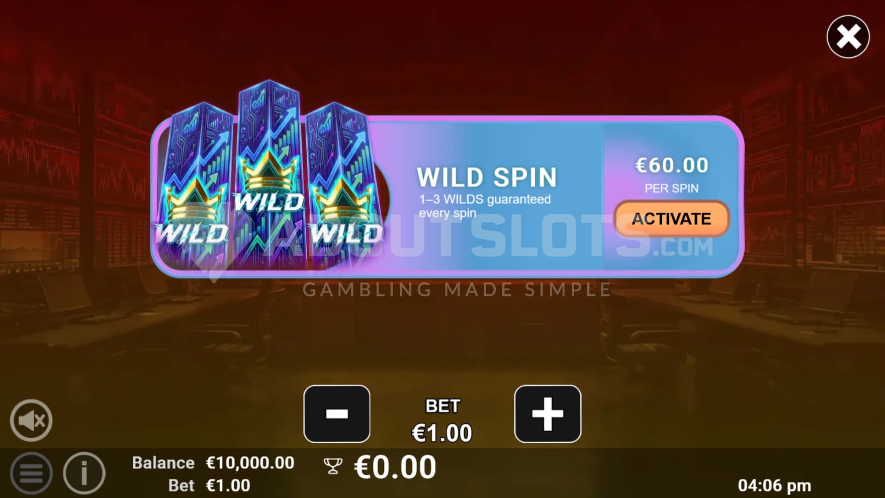 There is a Wild Spin Feature Buy option