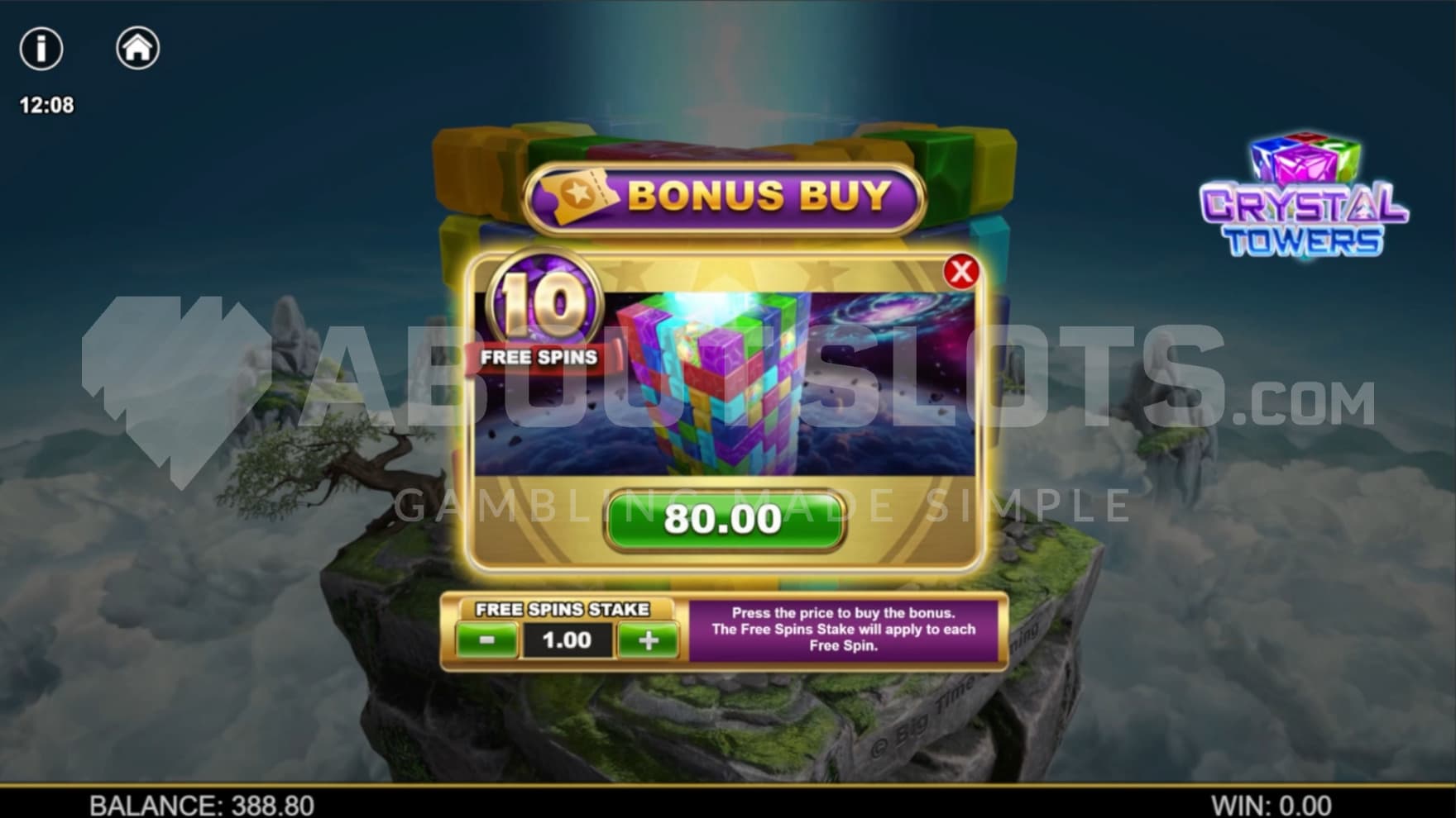 A feature buy option sits infront of the 3d Playing cube grid