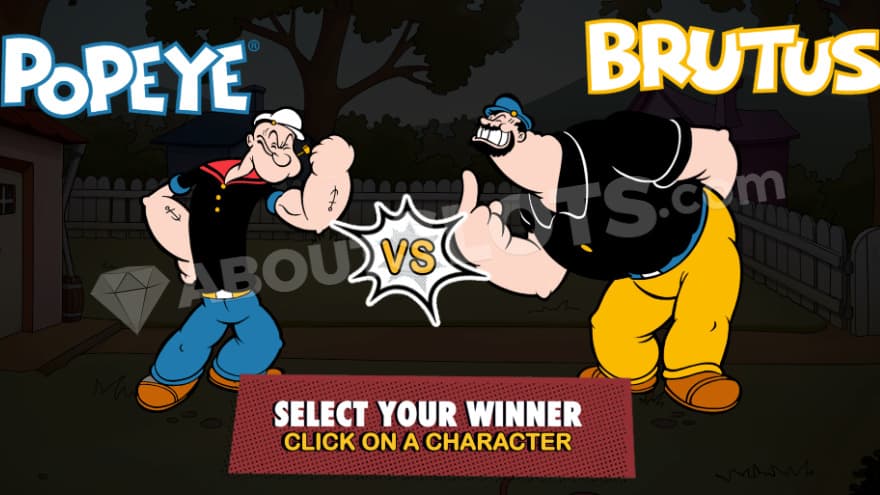 Select your winner where Popeye and Brutus are the options.