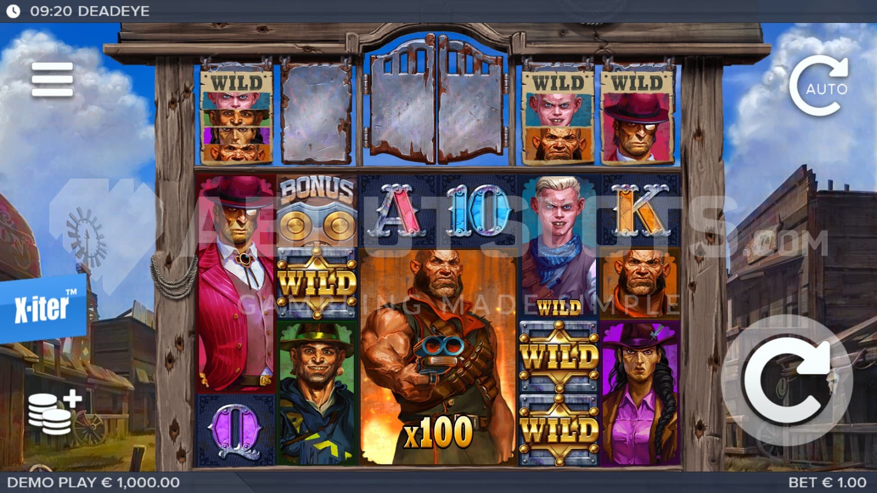 The game is set in an old western town, with a range of eccentric characters