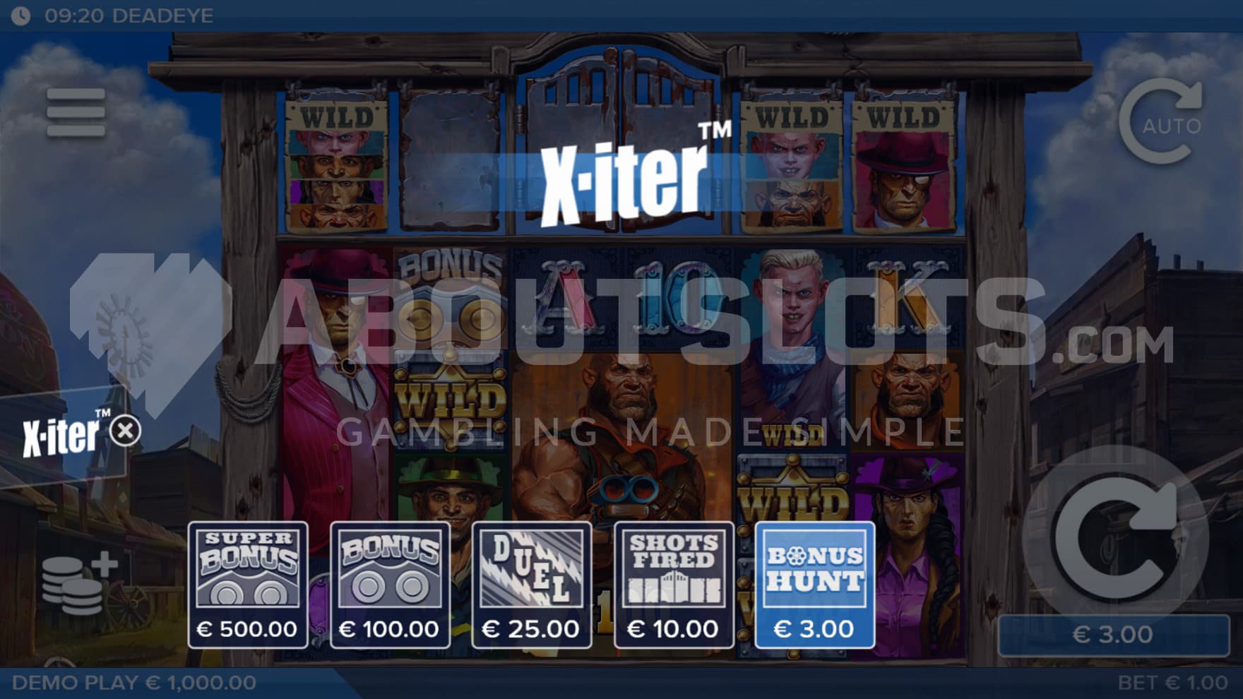 5 Feature Buy options show up at the bottom of the screen