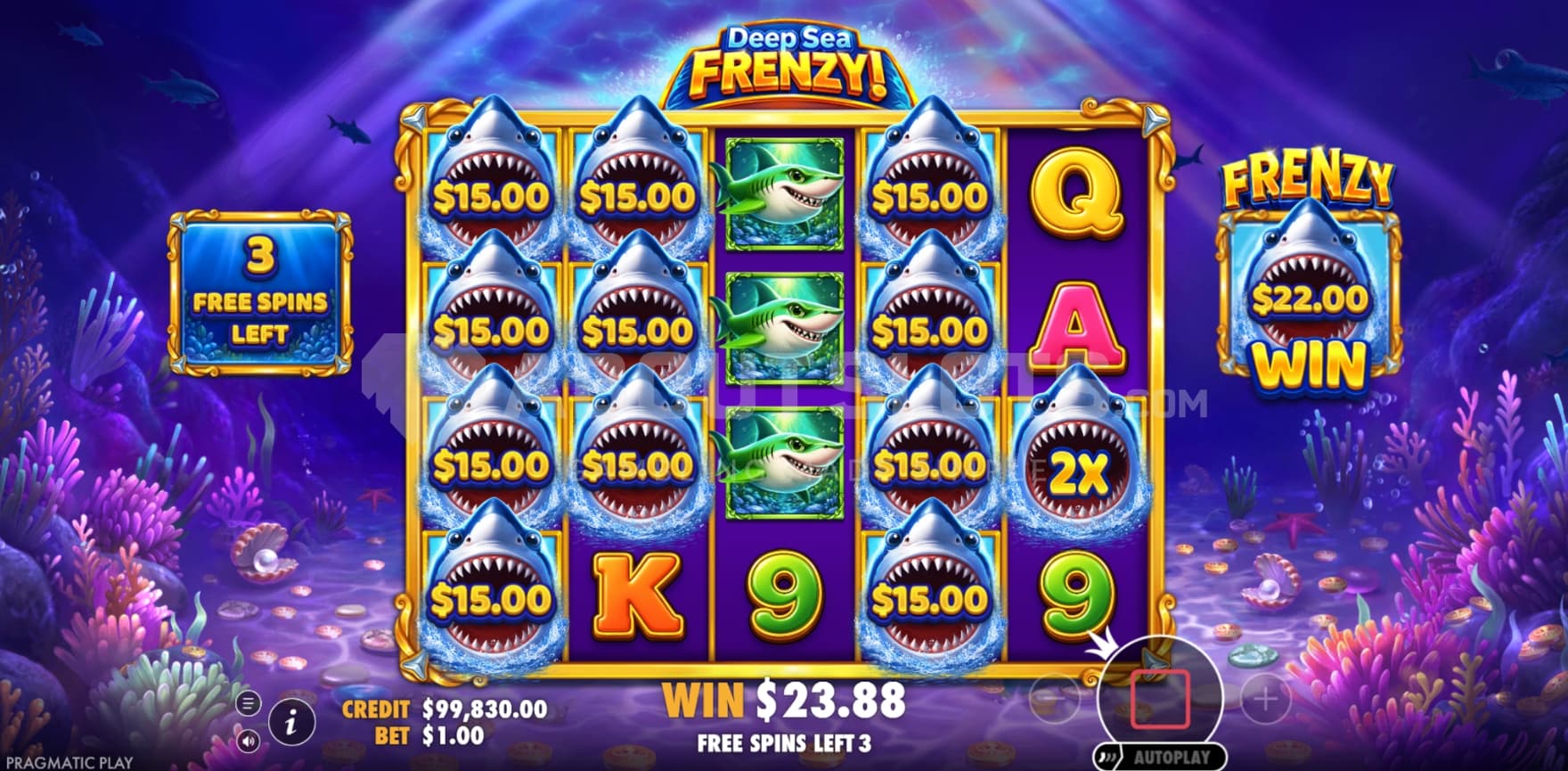 Collect Multiplier on reel 5