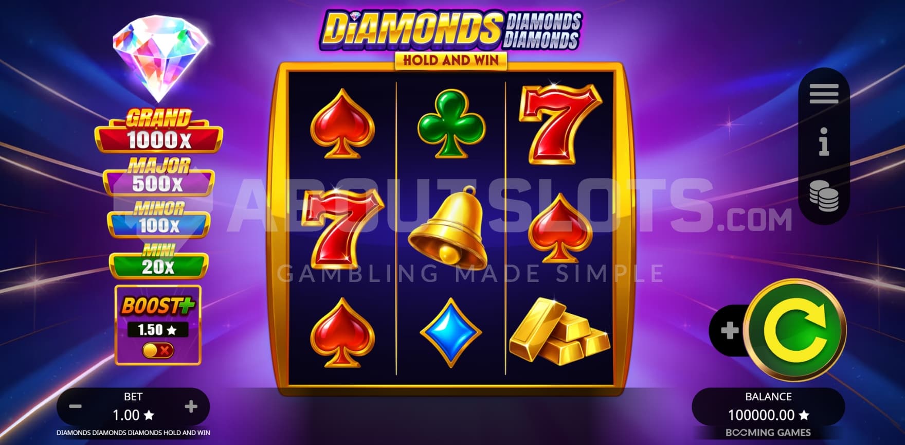 Jackpots on left side