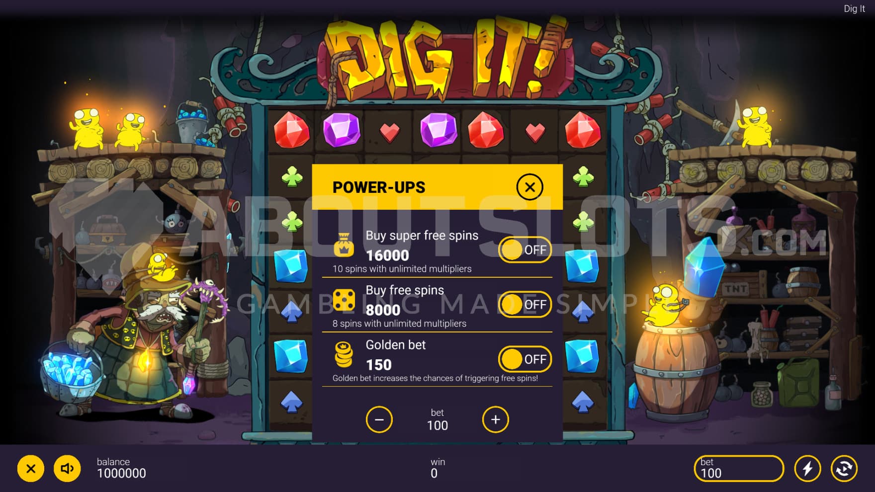 A feature buy sign pops up with 3 different options