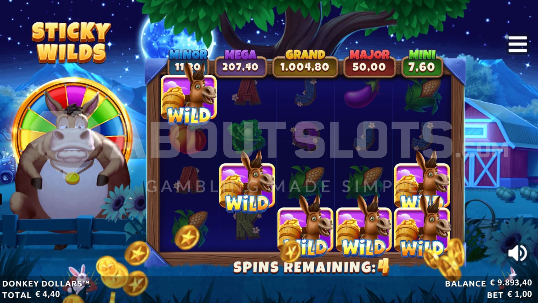 Sticky Wilds on all reels