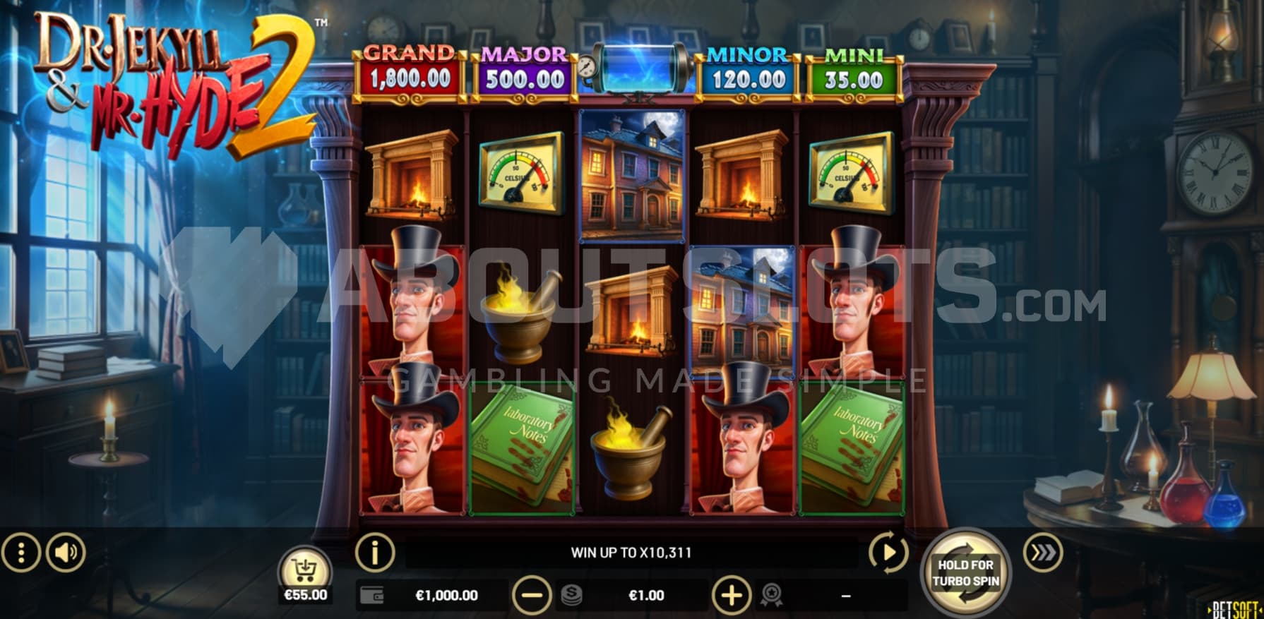 Jackpots above the reels