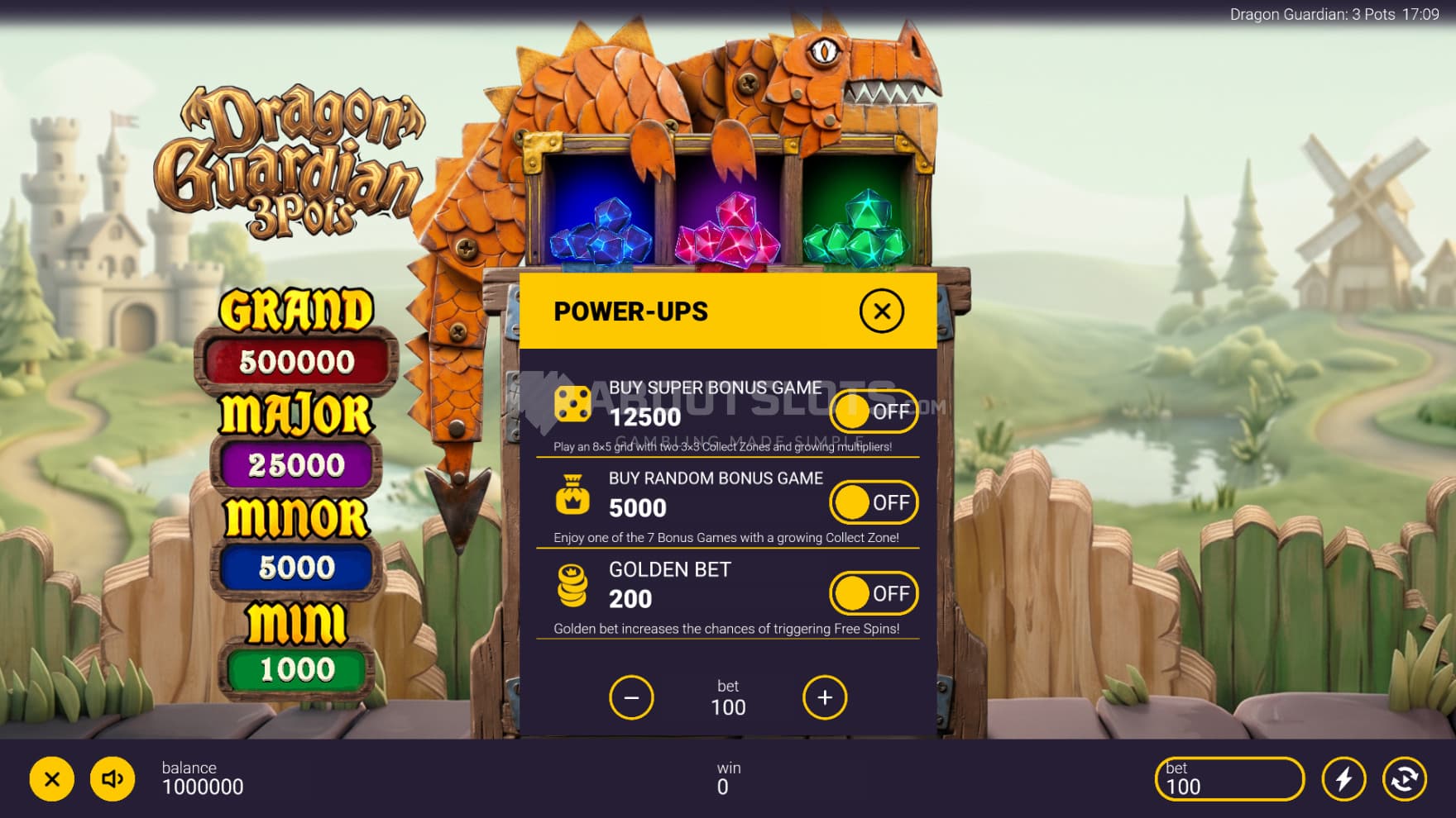 There are two Feature Buy and one Ante Bet option to choose from
