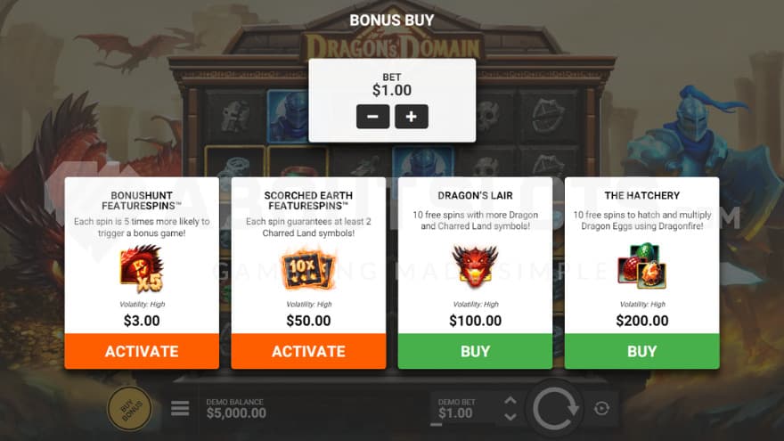Bonus Buy with 4 options