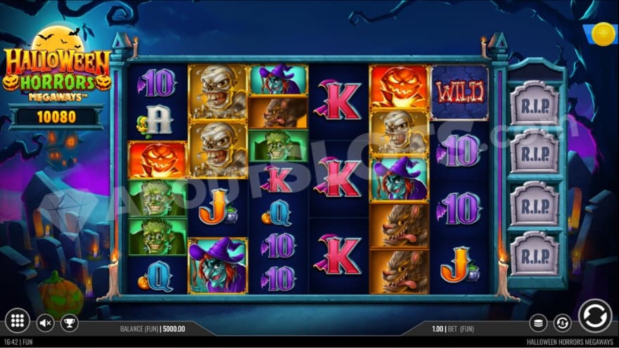 Base game where you can see a graveyard in the background.