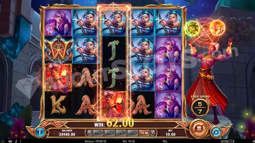 A screenshot from the Free Spins feature