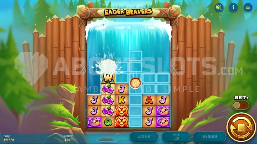 Wild Fall feature being active on the second reel.