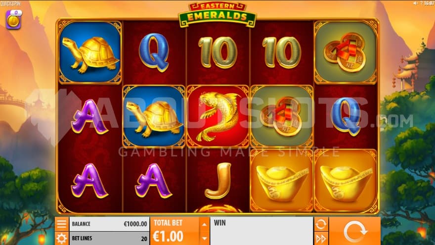 A golden playing grid set in the Chinese mountains