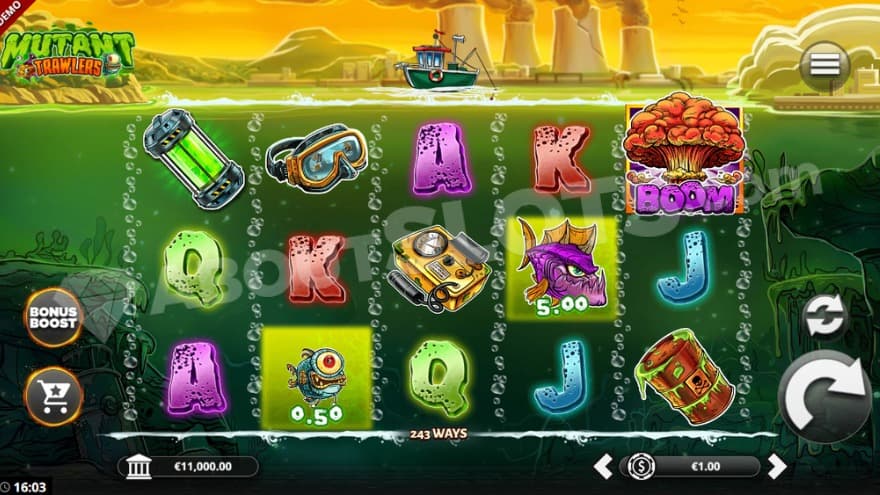 Base game with a green lake in the background.