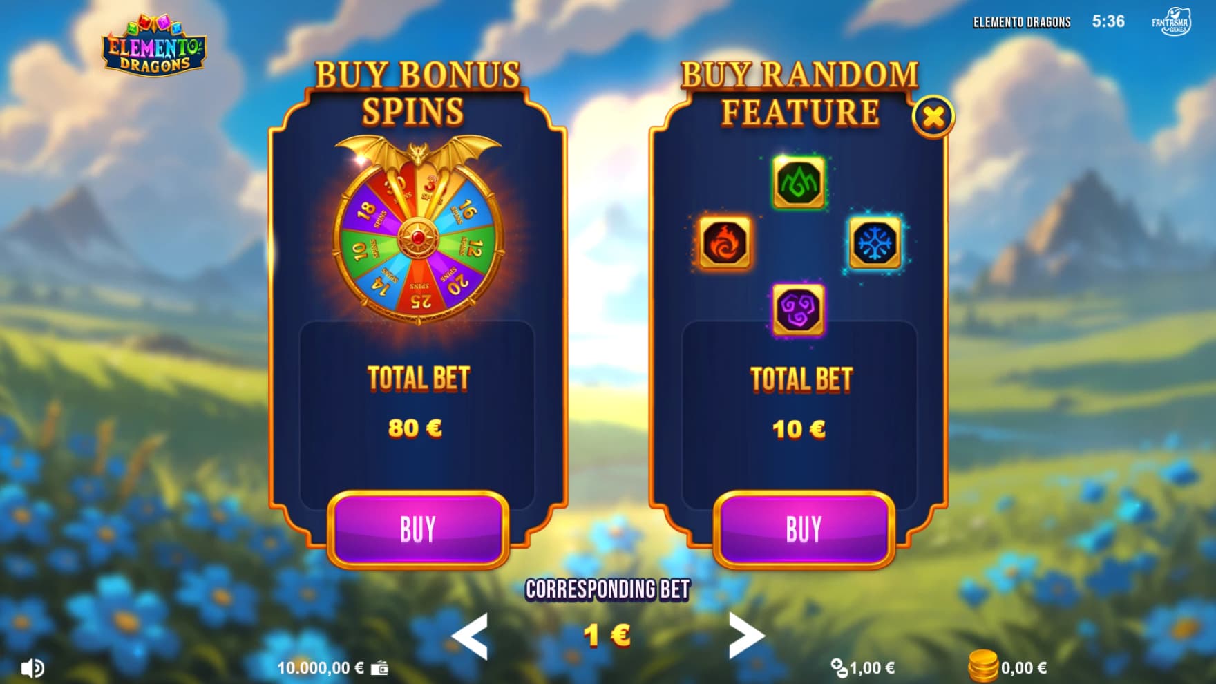 There are 2 Feature Buy options