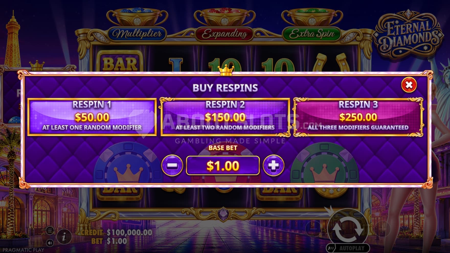 There are three types of Feature Buy options to choose from