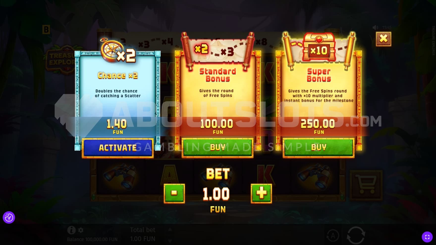 3 options Bonus Buy