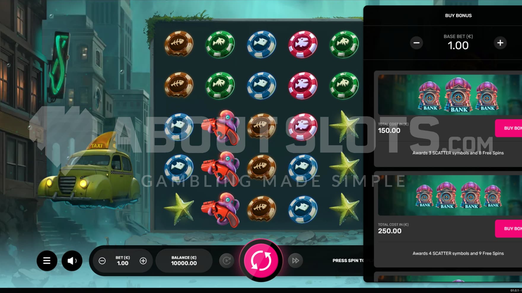 There are 3 types of Feature Buy option that let you instantly start the Free Spins feature