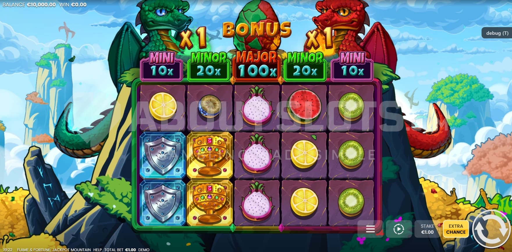 Dragon Multiplier on top of reels