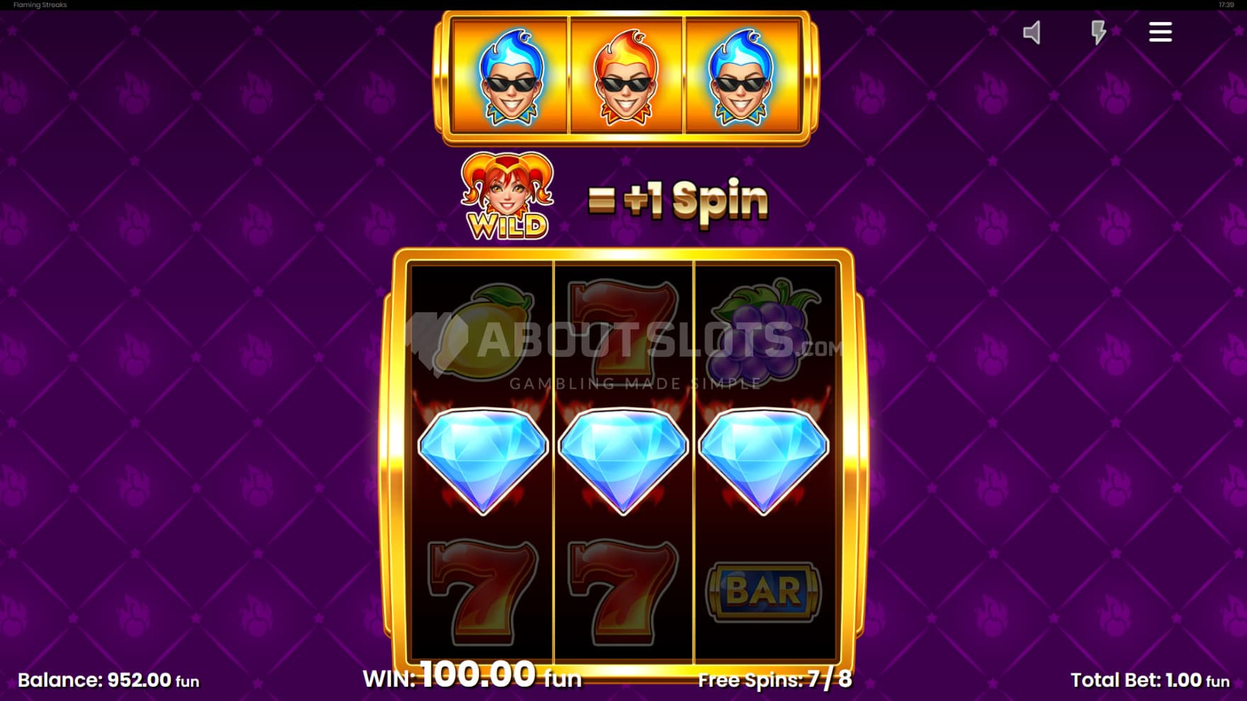 During the Streak Spins each spin guarantees a win