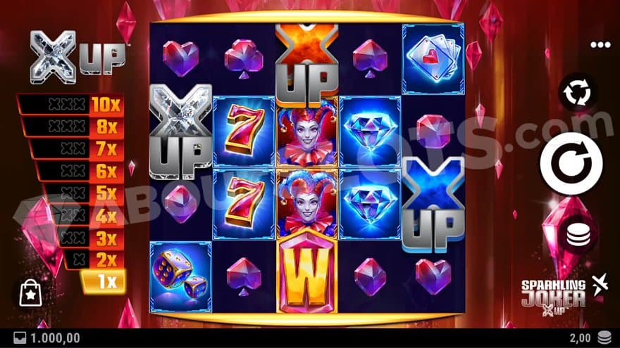 A casino slot with a red background.