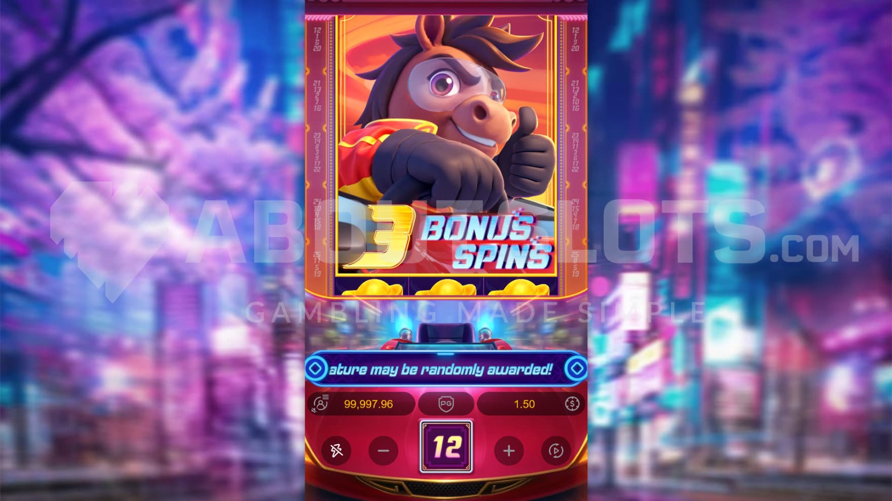 The Fortune Horse symbol gives additional spins in the bonus game