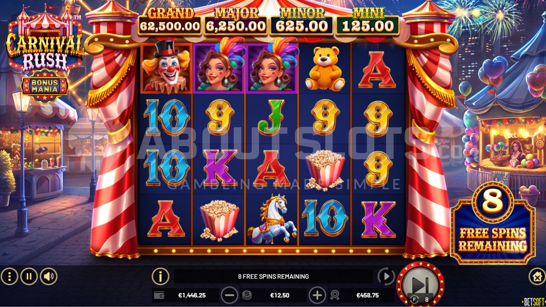 8 Free Spins remaining