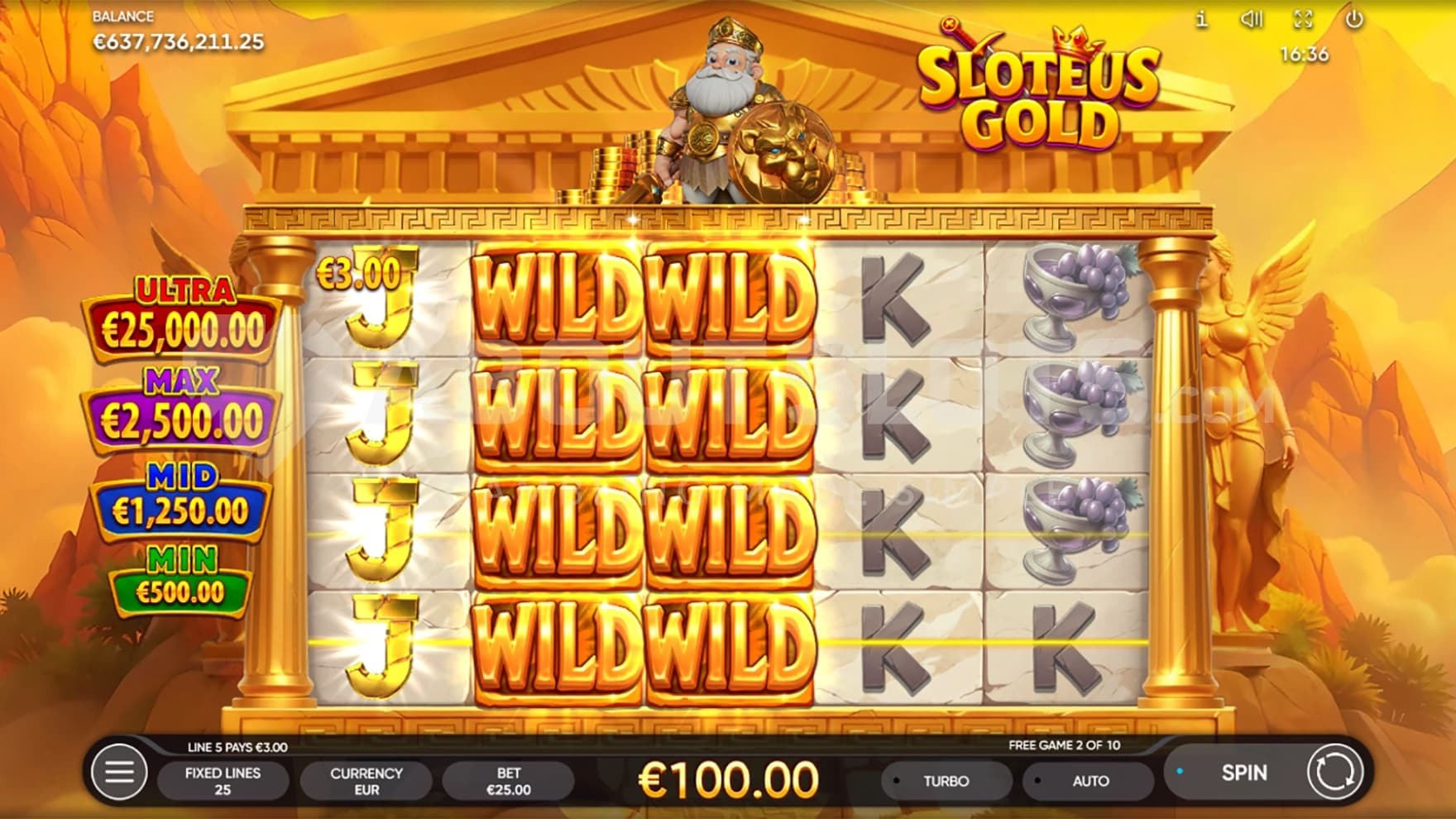 Wild Symbol on reel 2 and 3