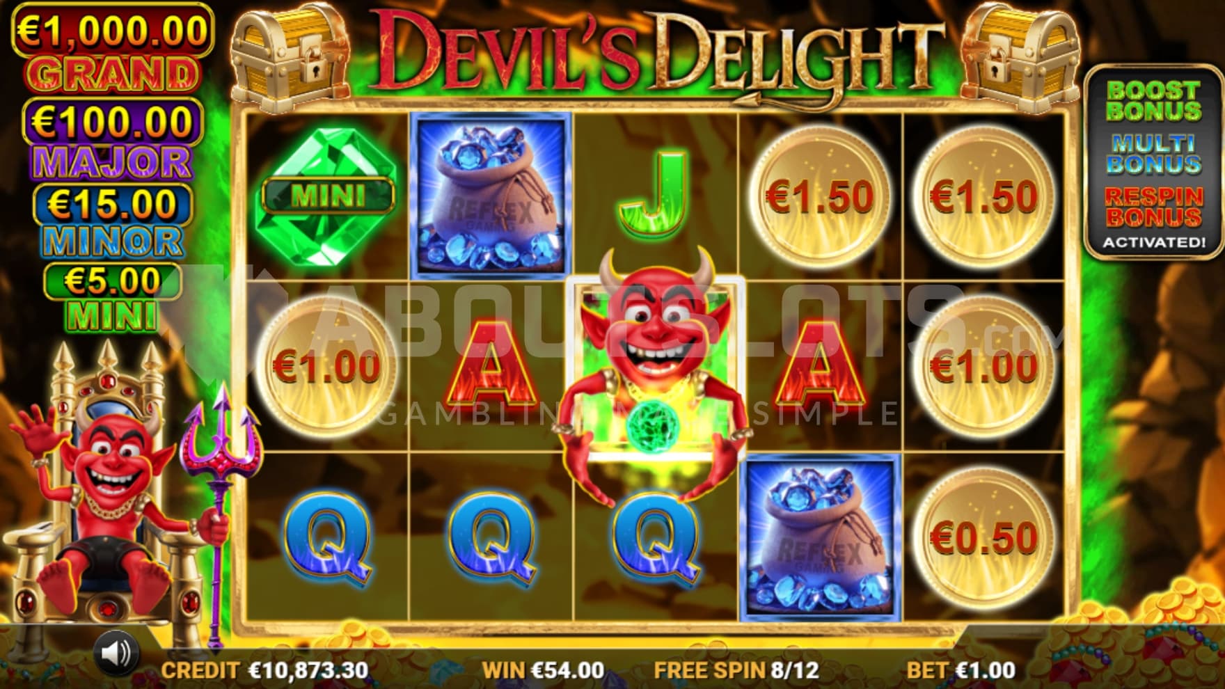 8 of 12 Free Spins left