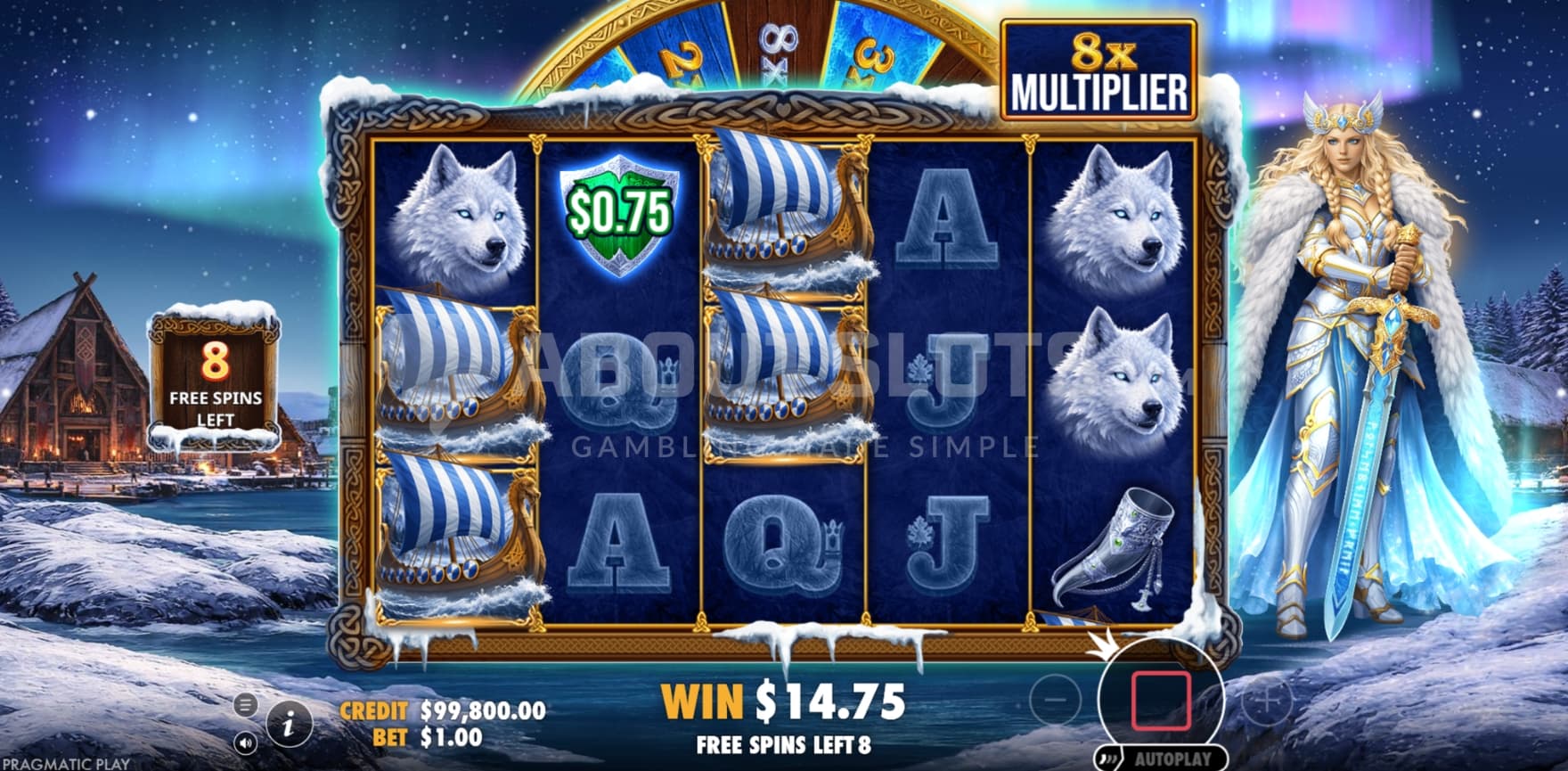 8X Multiplier in play