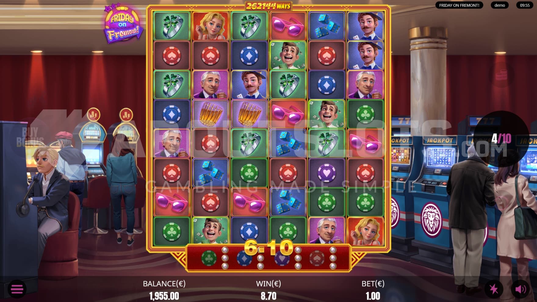 During the bonus game you find yourself in a good old fashioned casino