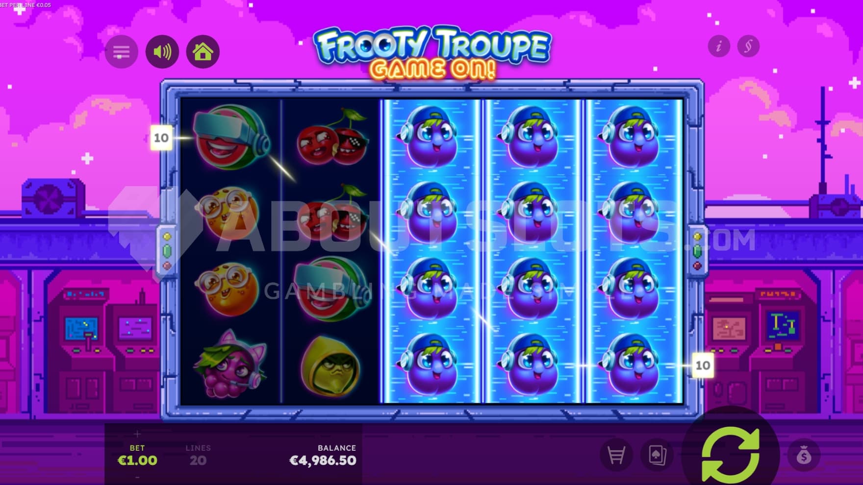 Bonus Symbols on reel 3, 4, and 5