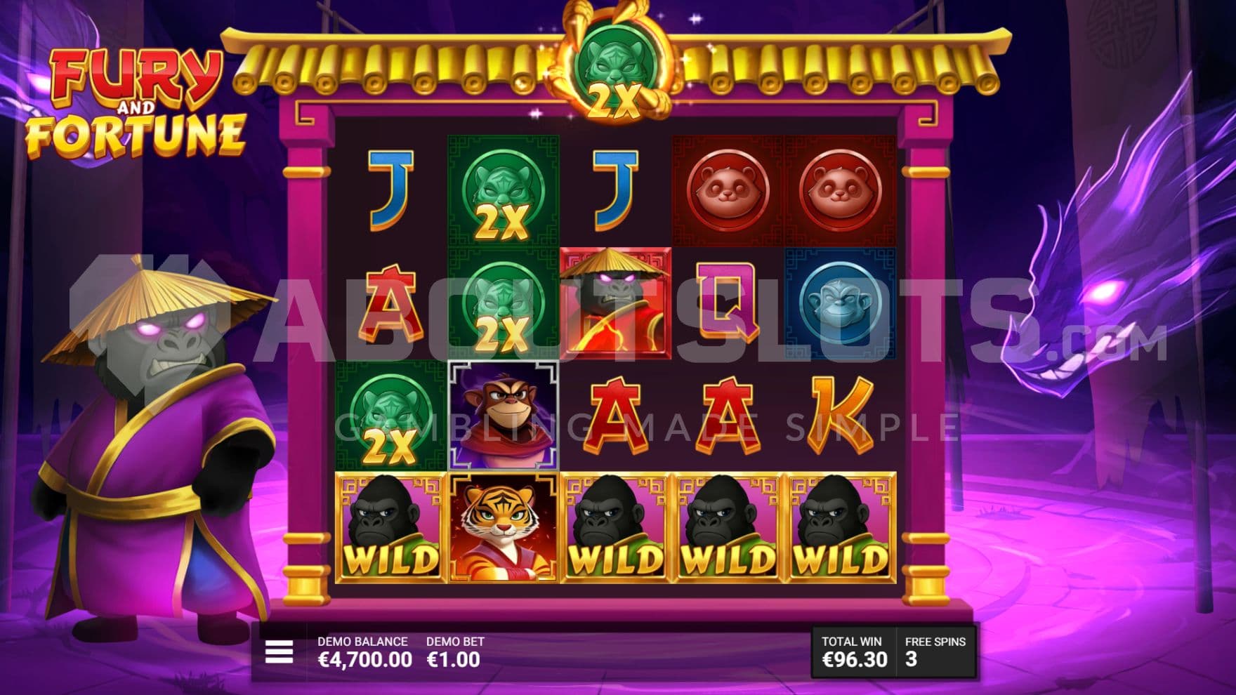 Wild Symbols on bottom row