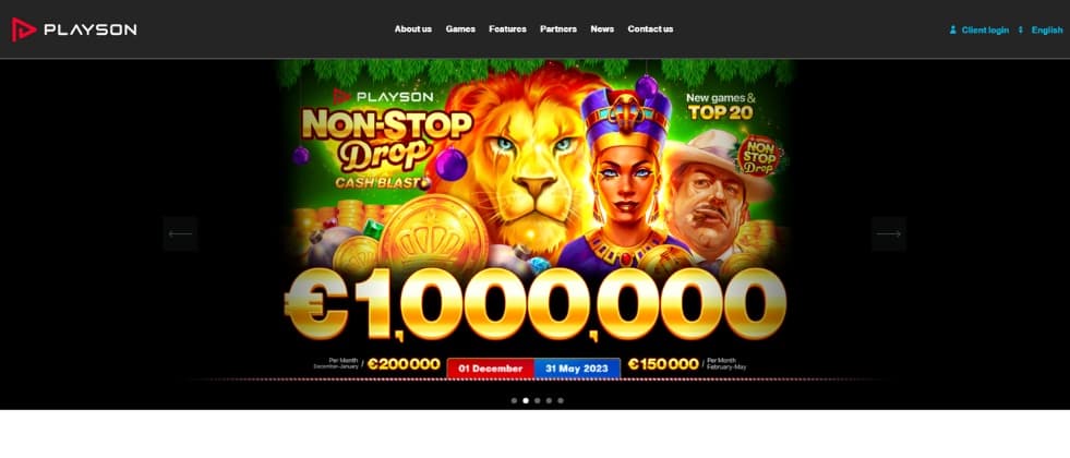 An image of Playson's homepage