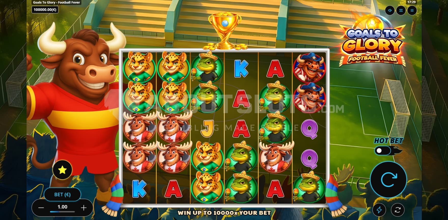 6x5 game grid set inside a stadium