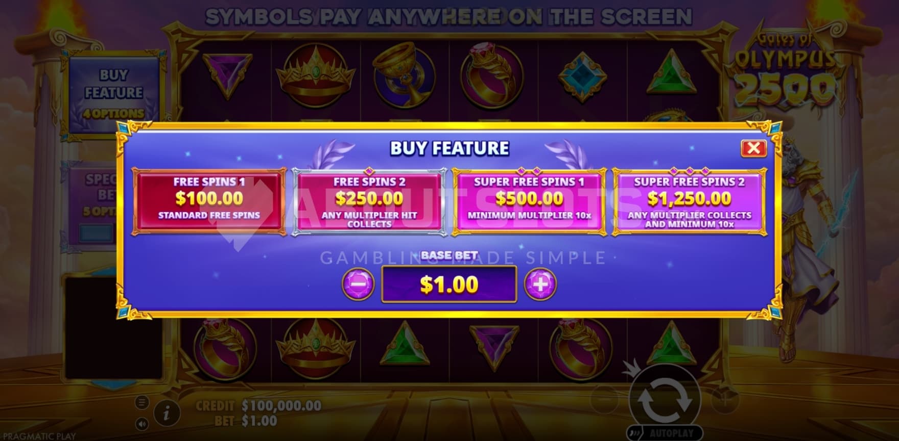 4 options Bonus Buy