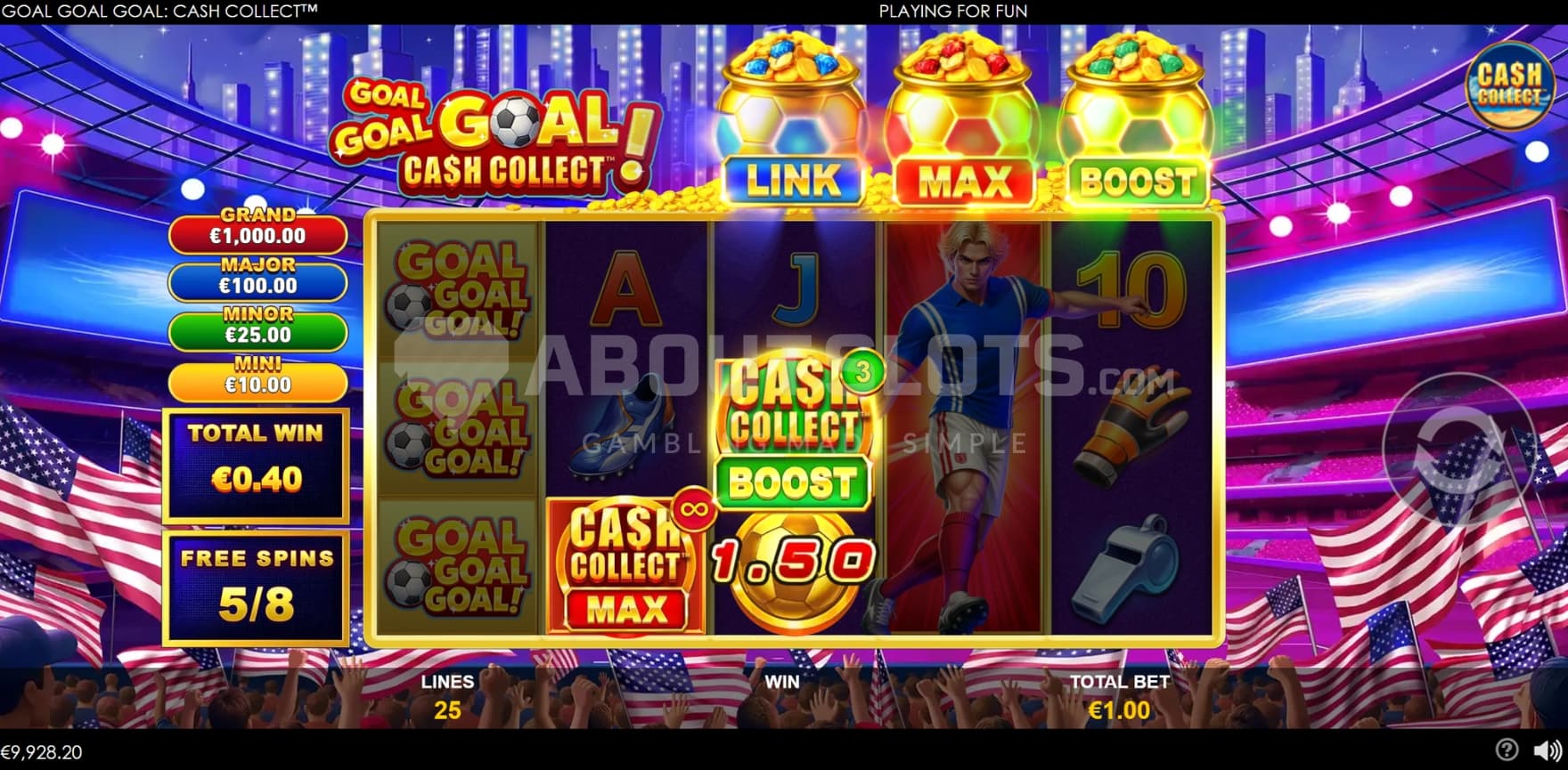 Red and Green Cash Collect in view