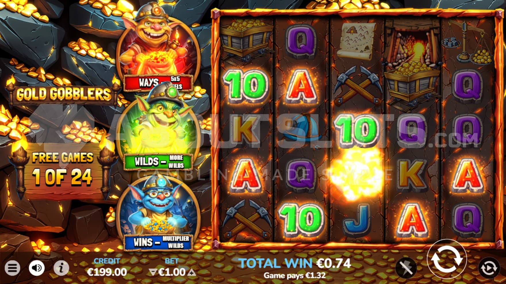 24 Free Spins total