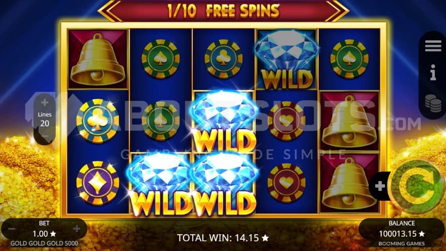 Wild Symbols on reel 2, 3, and 4