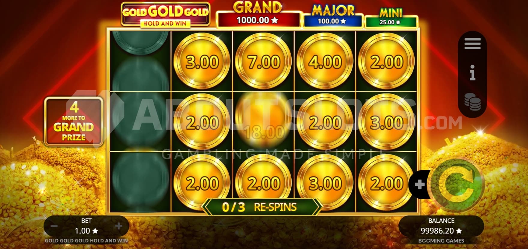 3 Coins left to Grand Prize