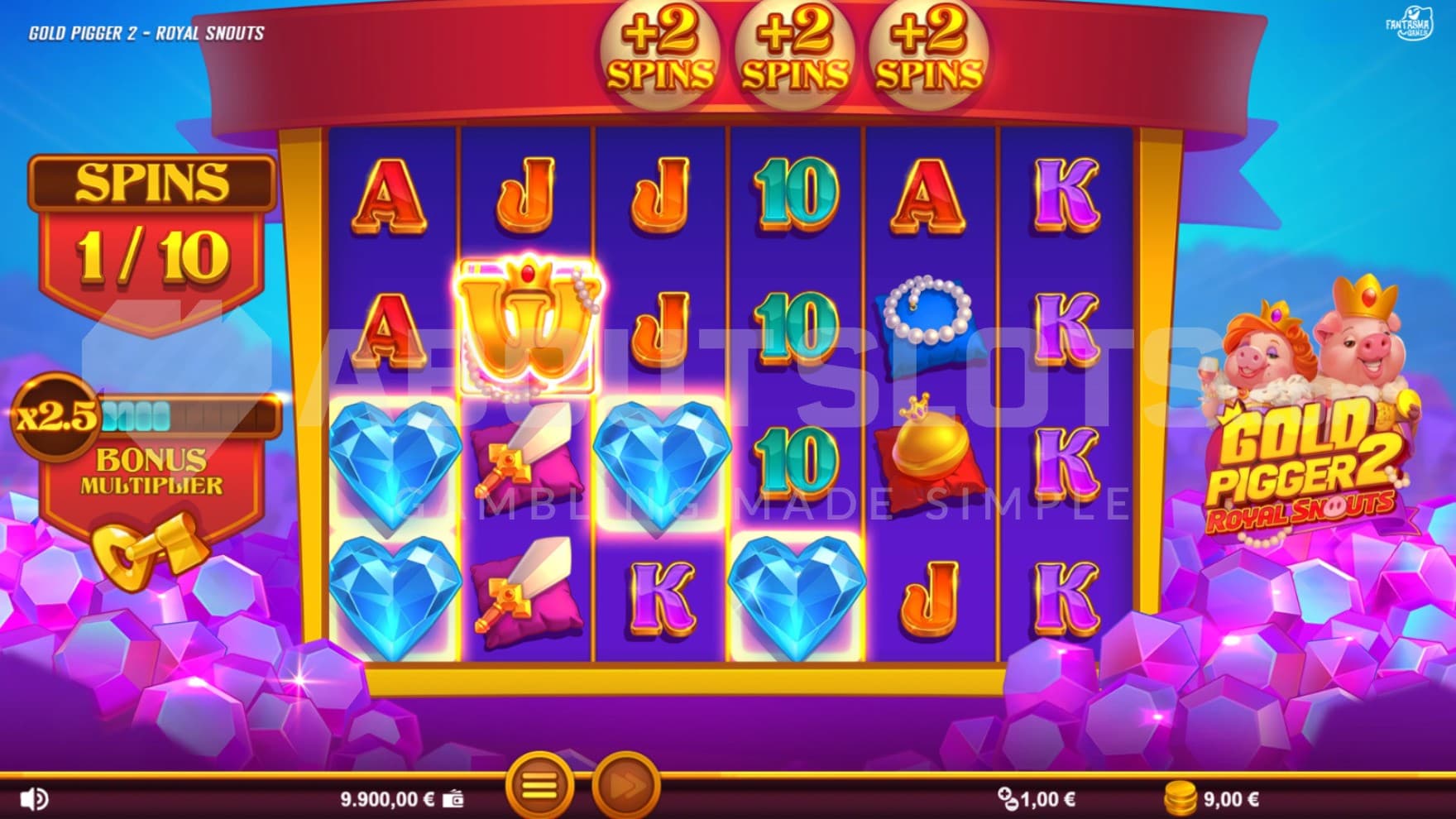 1 of 10 Free Spins left