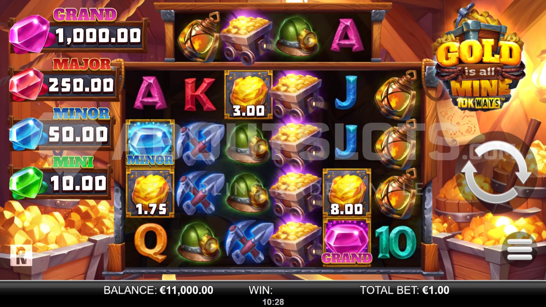 Jackpot on left side