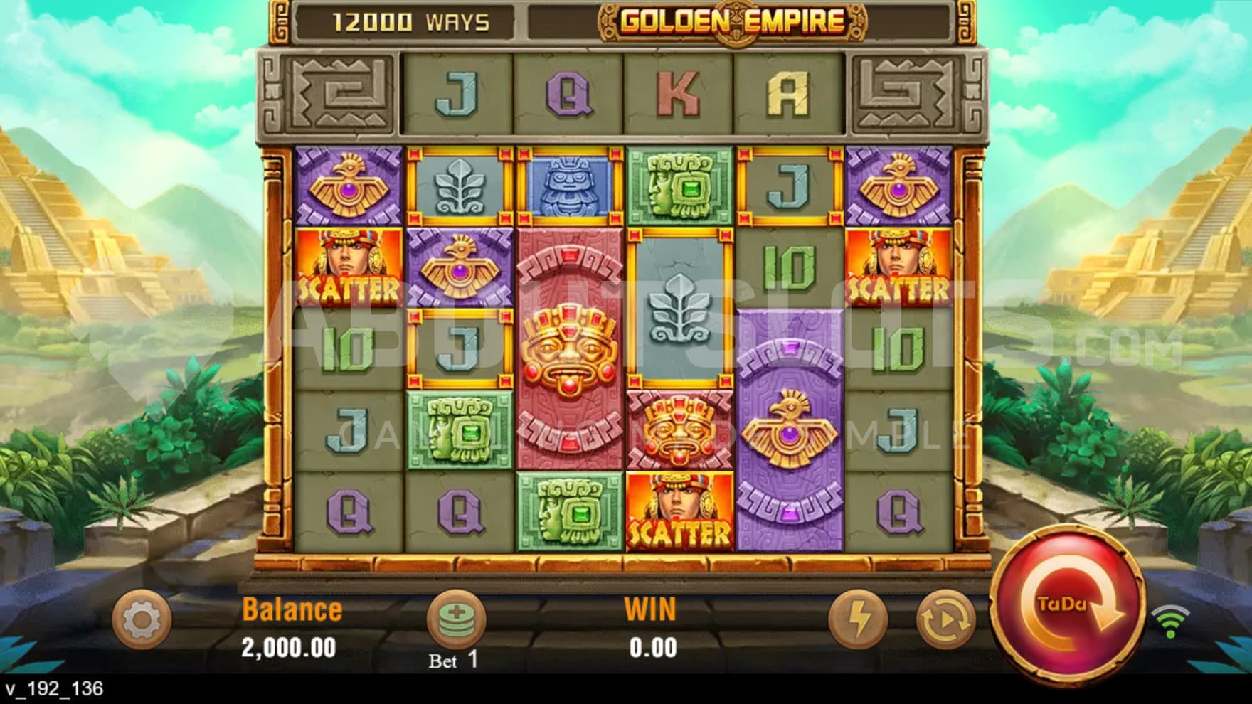 The playing grid has a background view of El Dorado, the city of gold