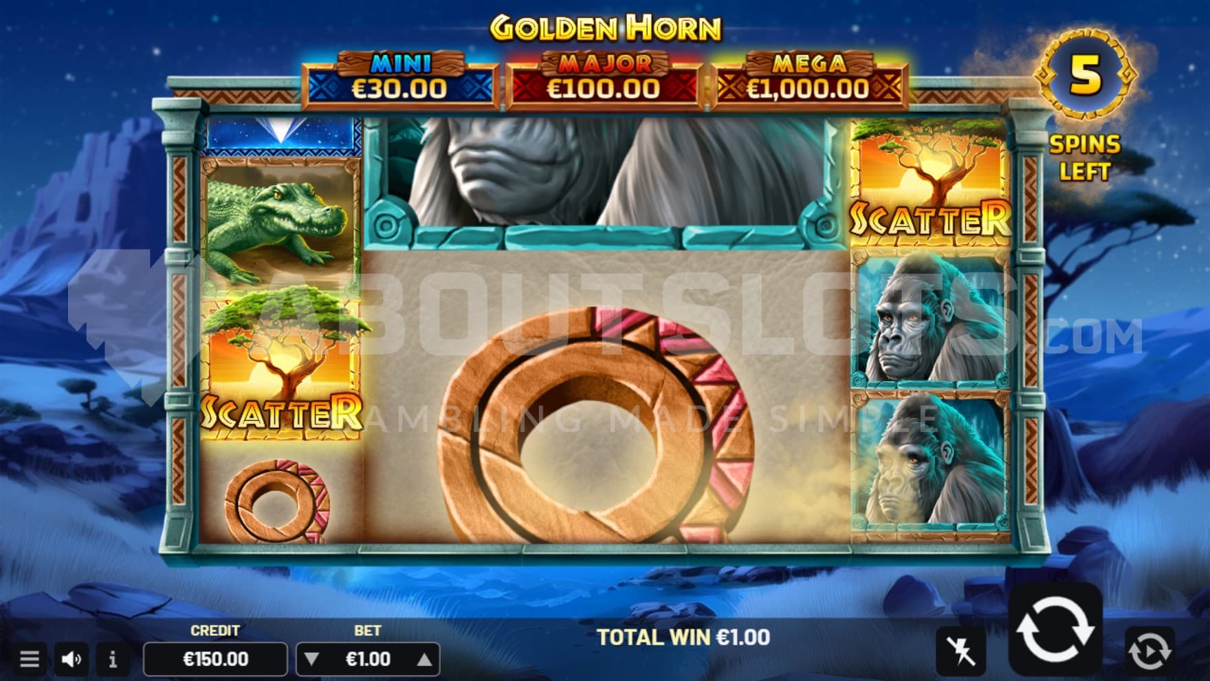 5 Free Spins left
