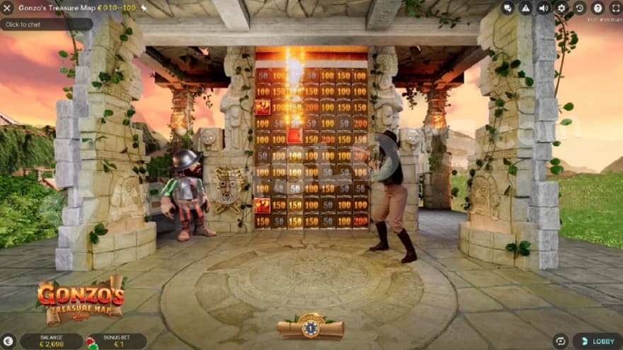 Bonus game being active with a big win about to be revealed on the reels.