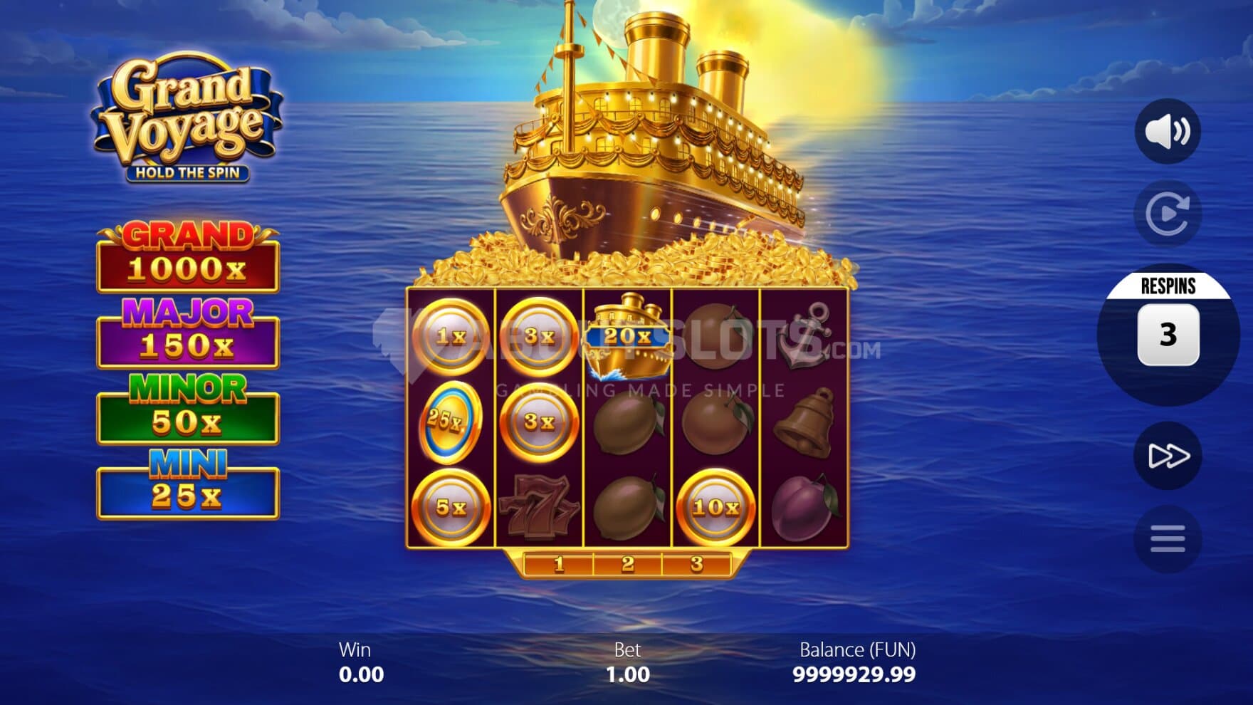 Only Special Symbols such as Collectors, Cash, and Jackpot Symbols can appear during the bonus game