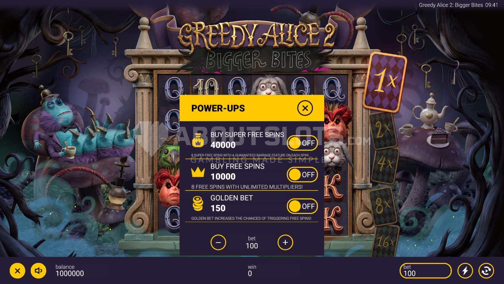 There are two Feature Buy and one Ante Bet option to choose from