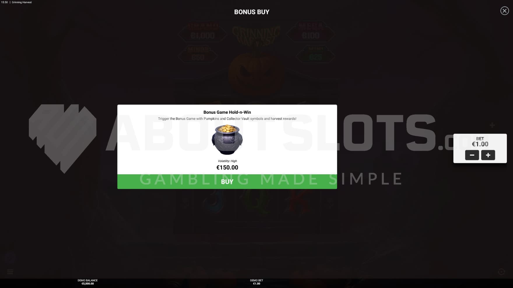 A feature Buy sign pops up infront of the screen