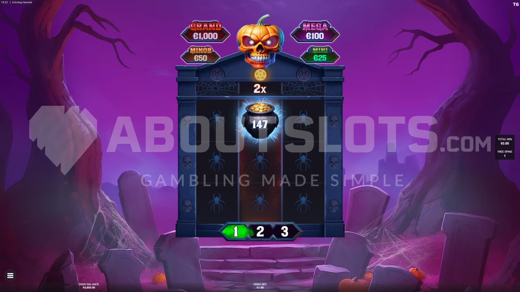 An extra Multiplier Row grows out of the top, and the Collector Symbols remain sticky