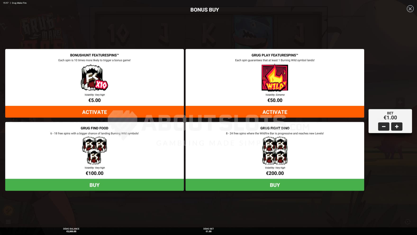 There are a couple of Feature Buy options to choose from