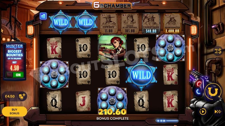 Base game with a futuristic revolver to the right.